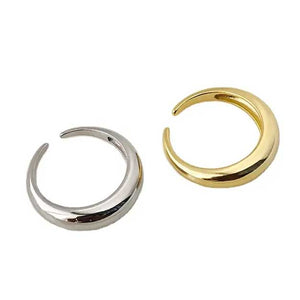 silver modern ring plus gold