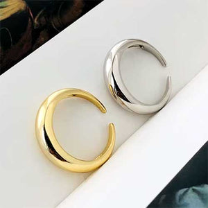 gold modern ring and silver