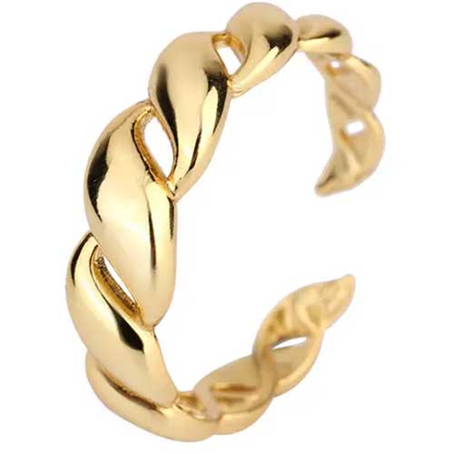 18K Gold Adjustable Twisted Ring "Cilla"
