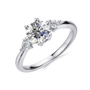 925 Sterling Silver Moissanite Engagement Ring "Cynthia"