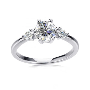 925 Sterling Silver Moissanite Engagement Ring "Cynthia"