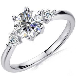 925 Sterling Silver Moissanite Engagement Ring "Cynthia"