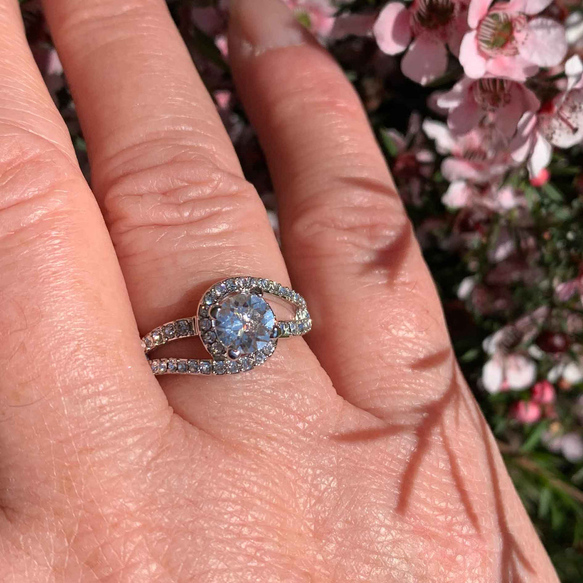 18K White Gold Crystal Engagement or Dress Ring "Juliette"