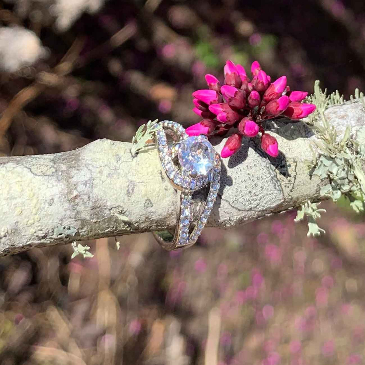 18K White Gold Crystal Engagement or Dress Ring "Juliette"