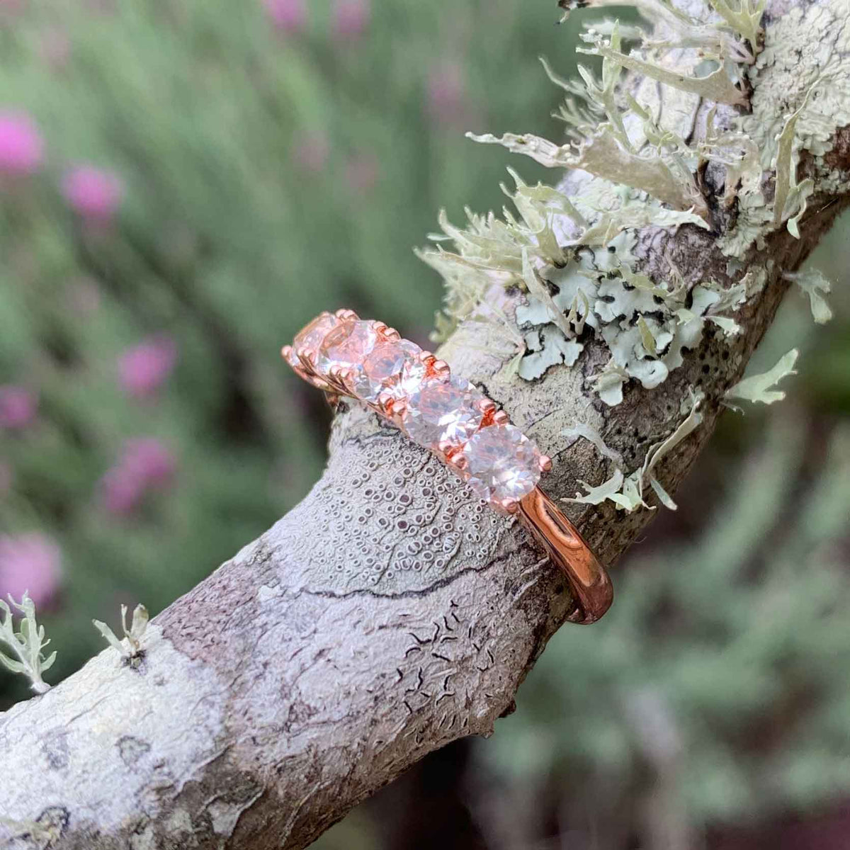 Rose-Gold Crystal Dress or Eternity Ring "Katrina"