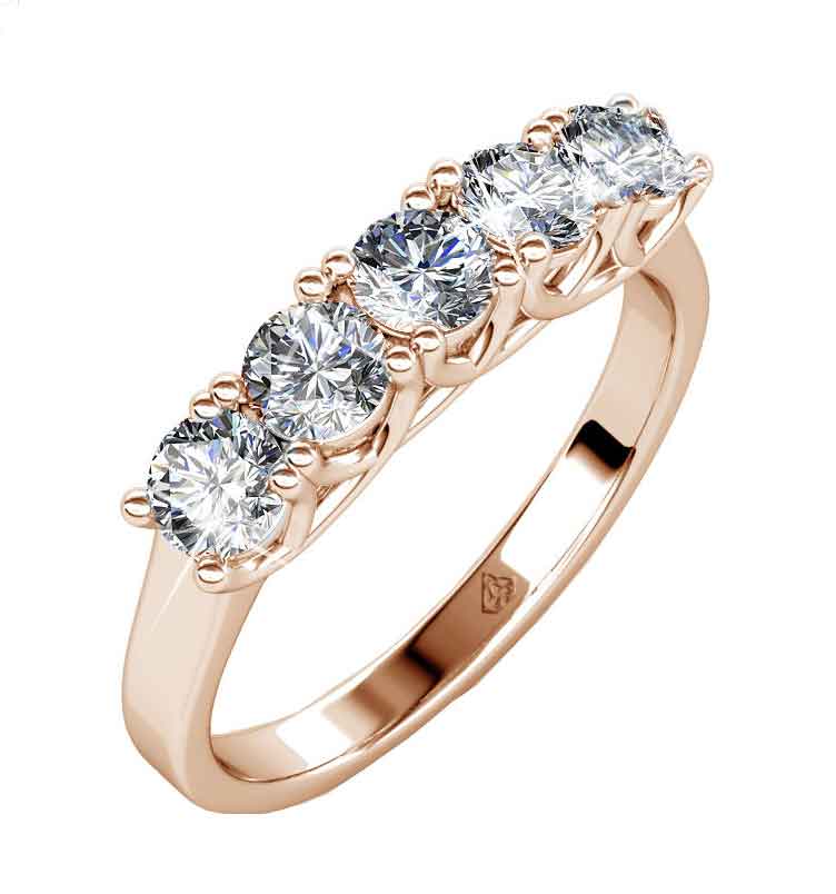 Rose-Gold Crystal Dress or Eternity Ring "Katrina"