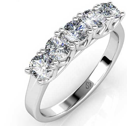 18K White Gold Crystal Eternity or Dress Ring "Katrina"