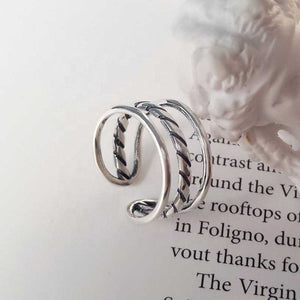 925 Sterling Silver Ring with triple bands "Lavinia"