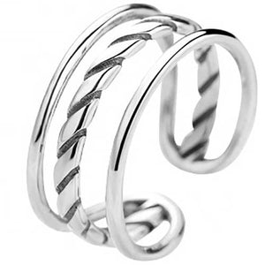 925 Sterling Silver Ring with triple bands "Lavinia"