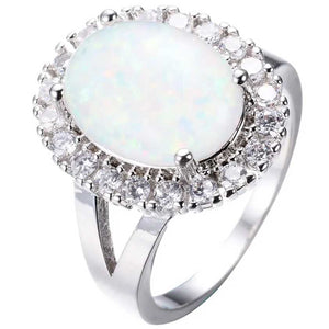 925 Sterling Silver Large Opal Ring "Lindy"