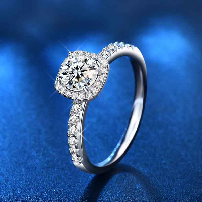 925 Sterling Silver Moissanite Diamond Ring "London"