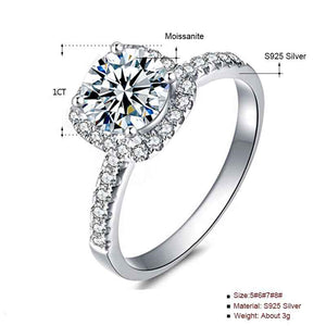 925 Sterling Silver Moissanite Diamond Ring "London"