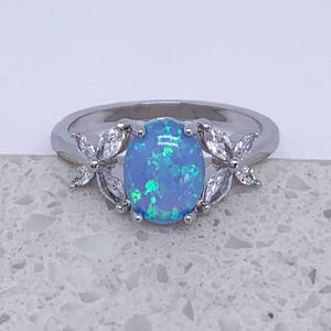 Silver Blue opal ring buy online nz