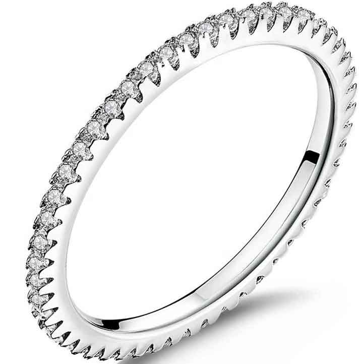 925 Sterling Silver Ring with CZ Diamonds "Nova"