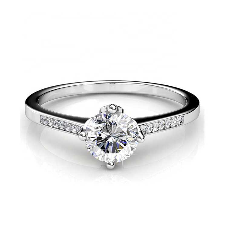 18K White Gold Crystal Engagement Ring "Palmer"