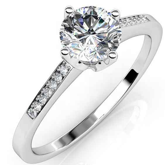 18K White Gold Crystal Engagement Ring "Palmer"