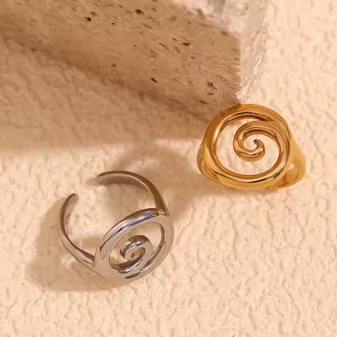 gold koru ring