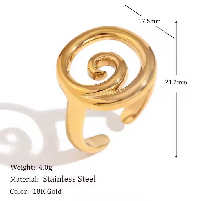 silver adjustable koru ring nz