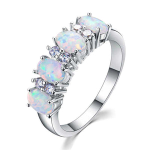 silver opal dress ring diamond