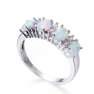 silver opal dress ring side