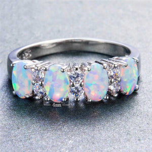 925 Sterling Silver and Opal Dress Ring "Shiloh"  (White)