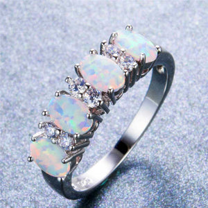 silver opal dress ring frenelle