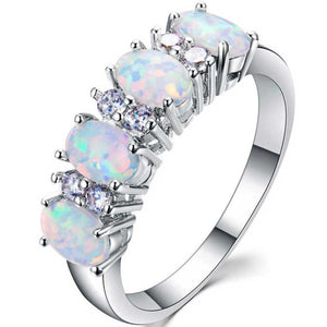 925 Sterling Silver and Opal Dress Ring "Shiloh"  (White)