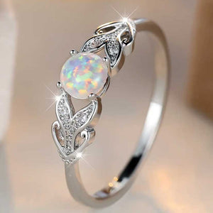 silver opal ring