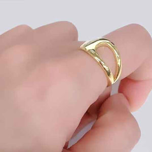 gold modern ring frenelle