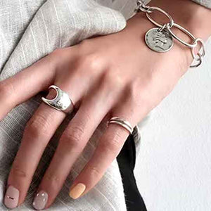 silver ring trendy modern