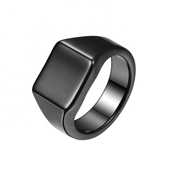 Plain Black Men s Signet Ring Anton FRENELLE Jewellery