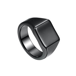 Plain Black Men's Signet Ring "Anton"