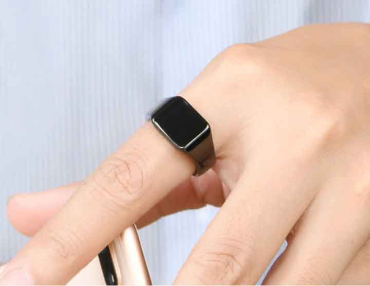 Plain Black Men's Signet Ring "Anton"