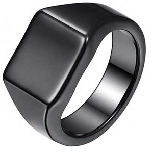 Plain Black Men's Signet Ring "Anton"
