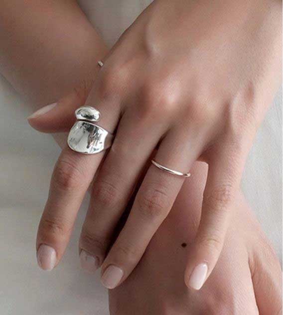 925 Sterling Silver Adjustable Modern Ring "Marlee"