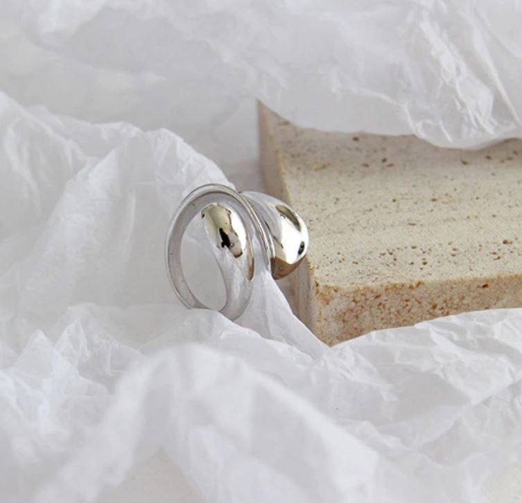 925 Sterling Silver Adjustable Modern Ring "Marlee"