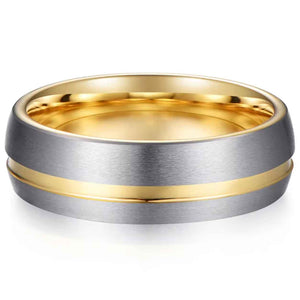 Tungsten carbide wedding ring frenelle