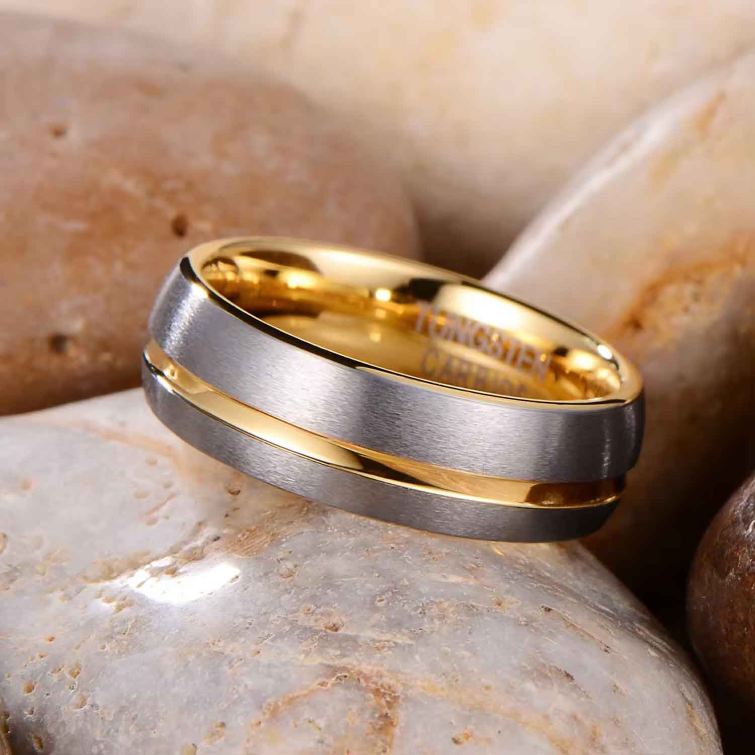 Tungsten carbide wedding ring
