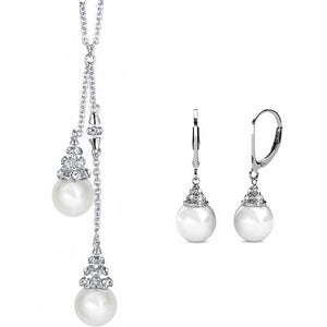 Silver Crystal and Pearl Jewellery Set "Carol"