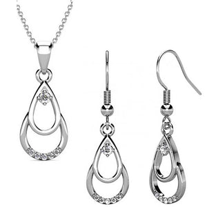 18K White Gold Crystal Jewellery Set "Collette"