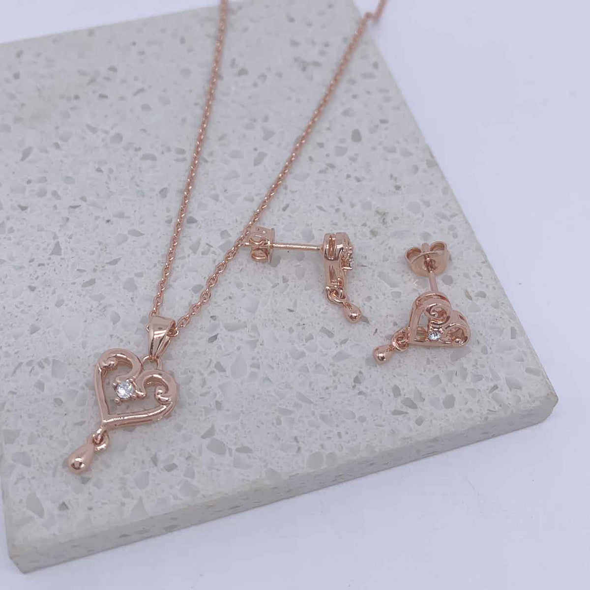 rose gold jewellery set frenelle