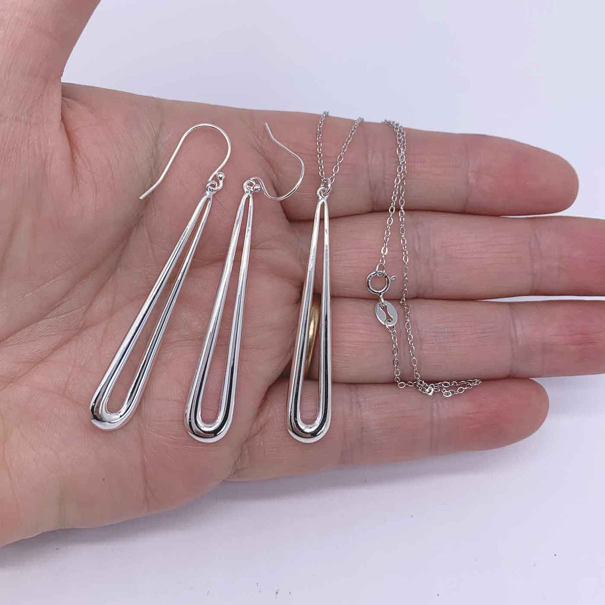 silver jewellery set hand