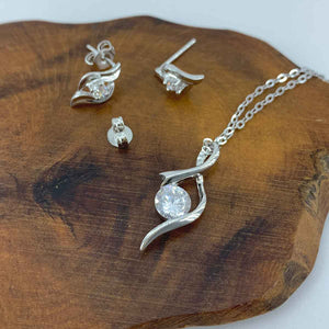 925 sterling silver jewellery set "Mia"