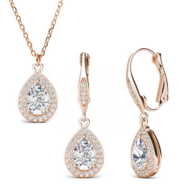 Rose Gold Crystal Jewellery Set "Senorita"