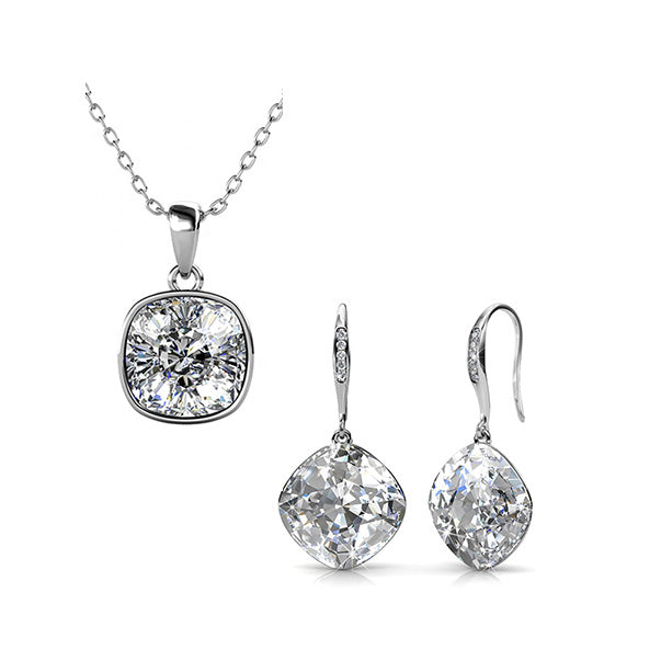 18K White Gold Crystal Jewellery Set "Sharon"