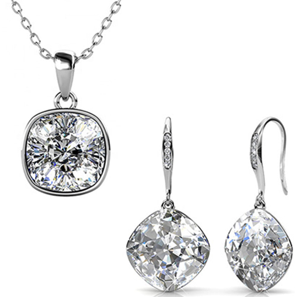 18K White Gold Crystal Jewellery Set "Sharon"
