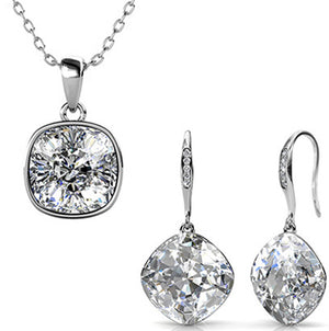 18K White Gold Crystal Jewellery Set "Sharon"