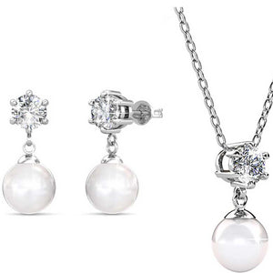 crystal pearl matching jewellery set for brides and weddings buy online auckland nz