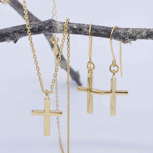 gold cross jewellery set