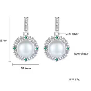 white pearl earrings 925